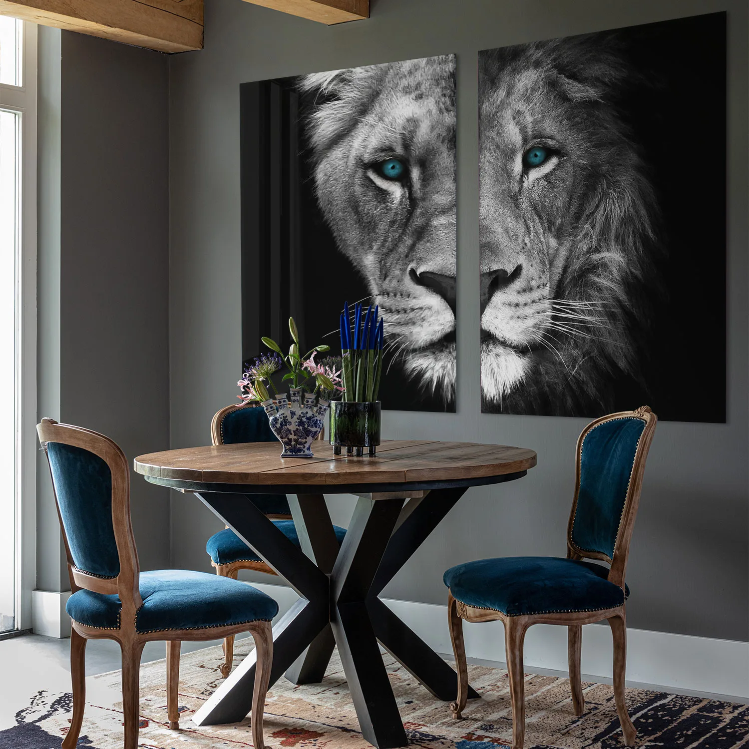Half Lion + Lioness Head - Grey (2x) Half Lion + Lioness Head - Grey (2x) - Afbeelding 6