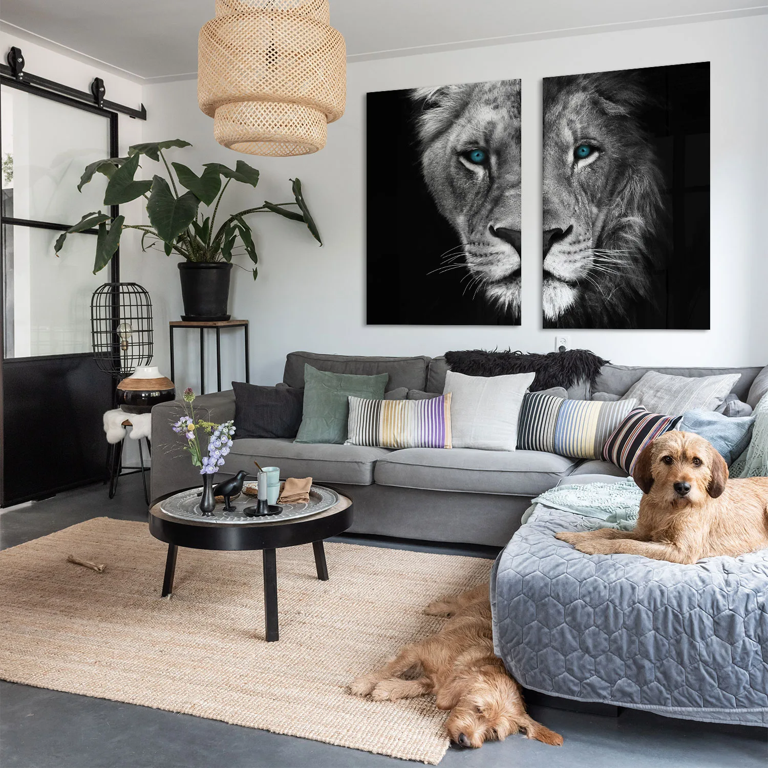 Half Lion + Lioness Head - Grey (2x) Half Lion + Lioness Head - Grey (2x) - Afbeelding 5