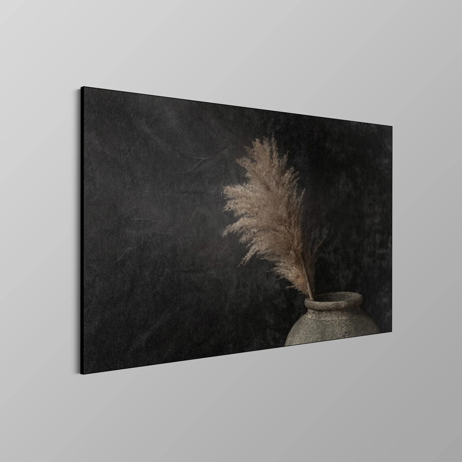 Donker stilleven met pampas pluimen Donker stilleven met pampas pluimen - Afbeelding 4