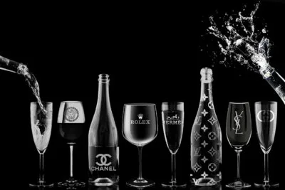 Silver champagne bottles Silver champagne bottles