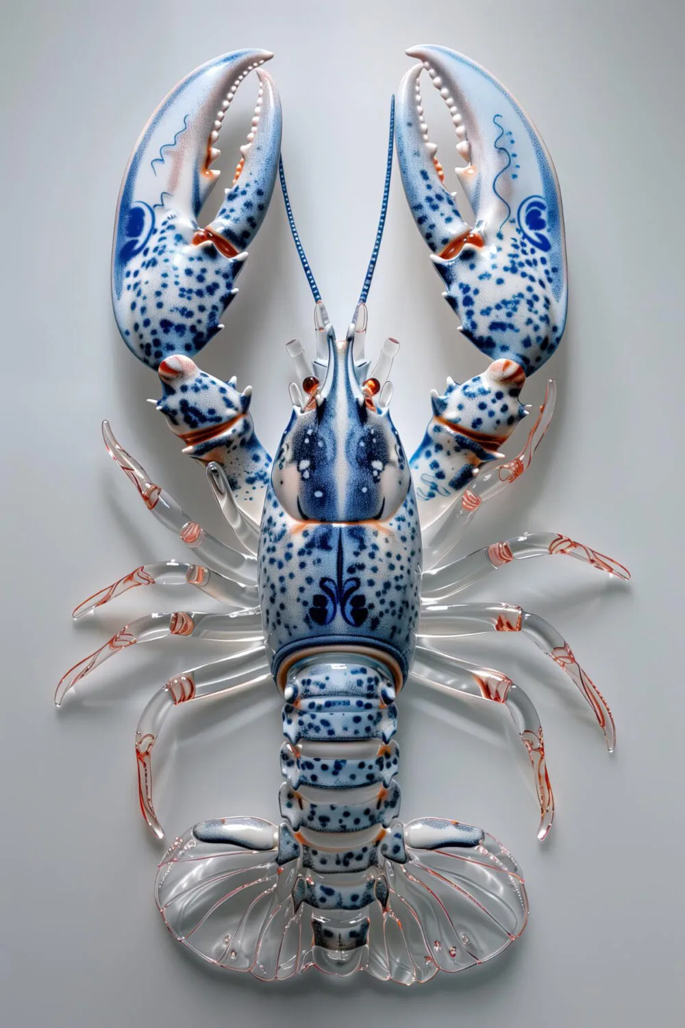 Glazen Delfts Blauw Lobster