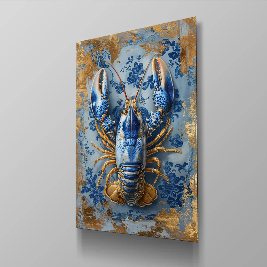 Lobster Delfts Blauw Painting - Afbeelding 4