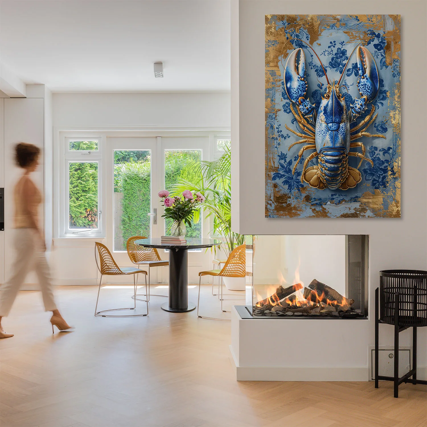 Lobster Delfts Blauw Painting - Afbeelding 2