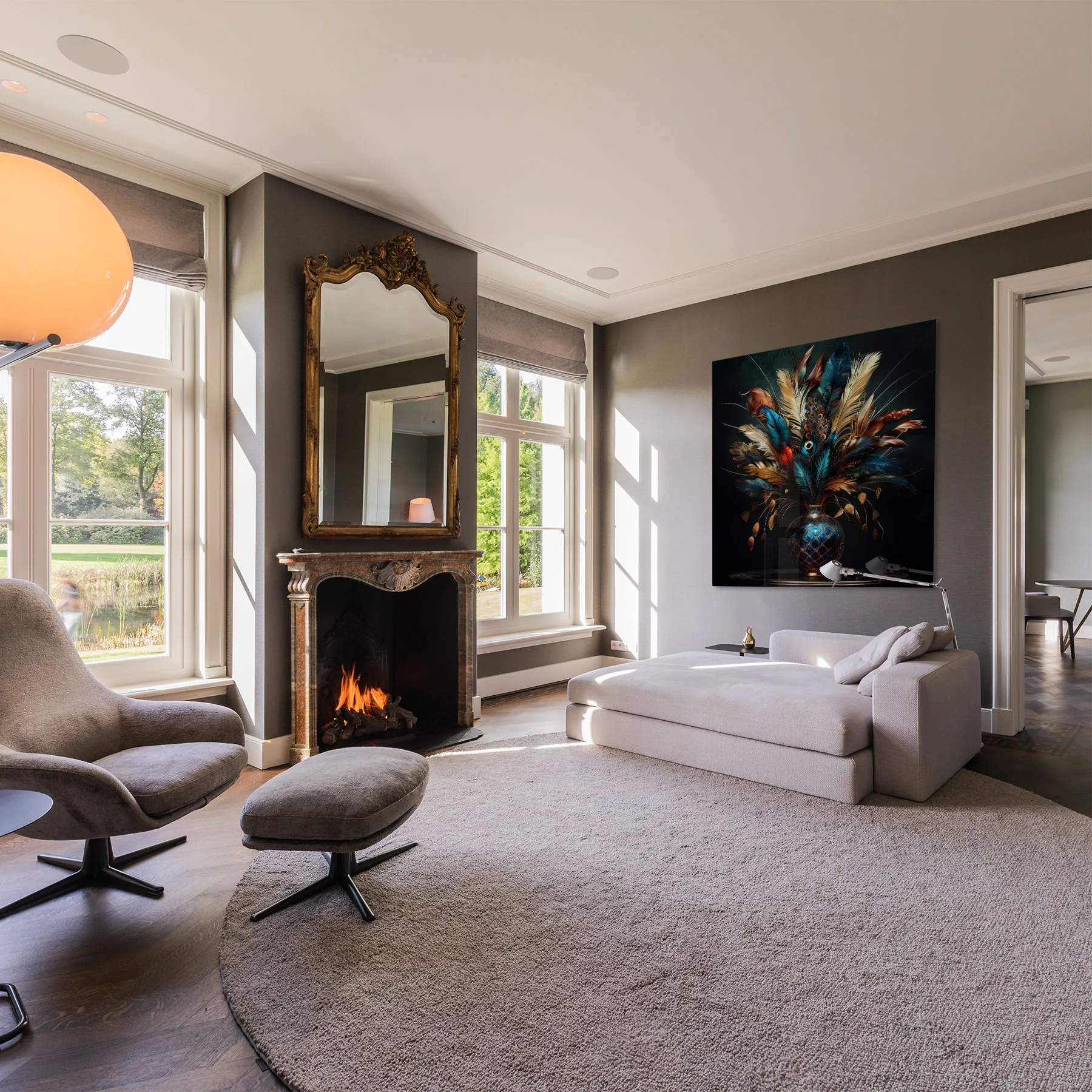 Vaas met veren #1 - Afbeelding 3