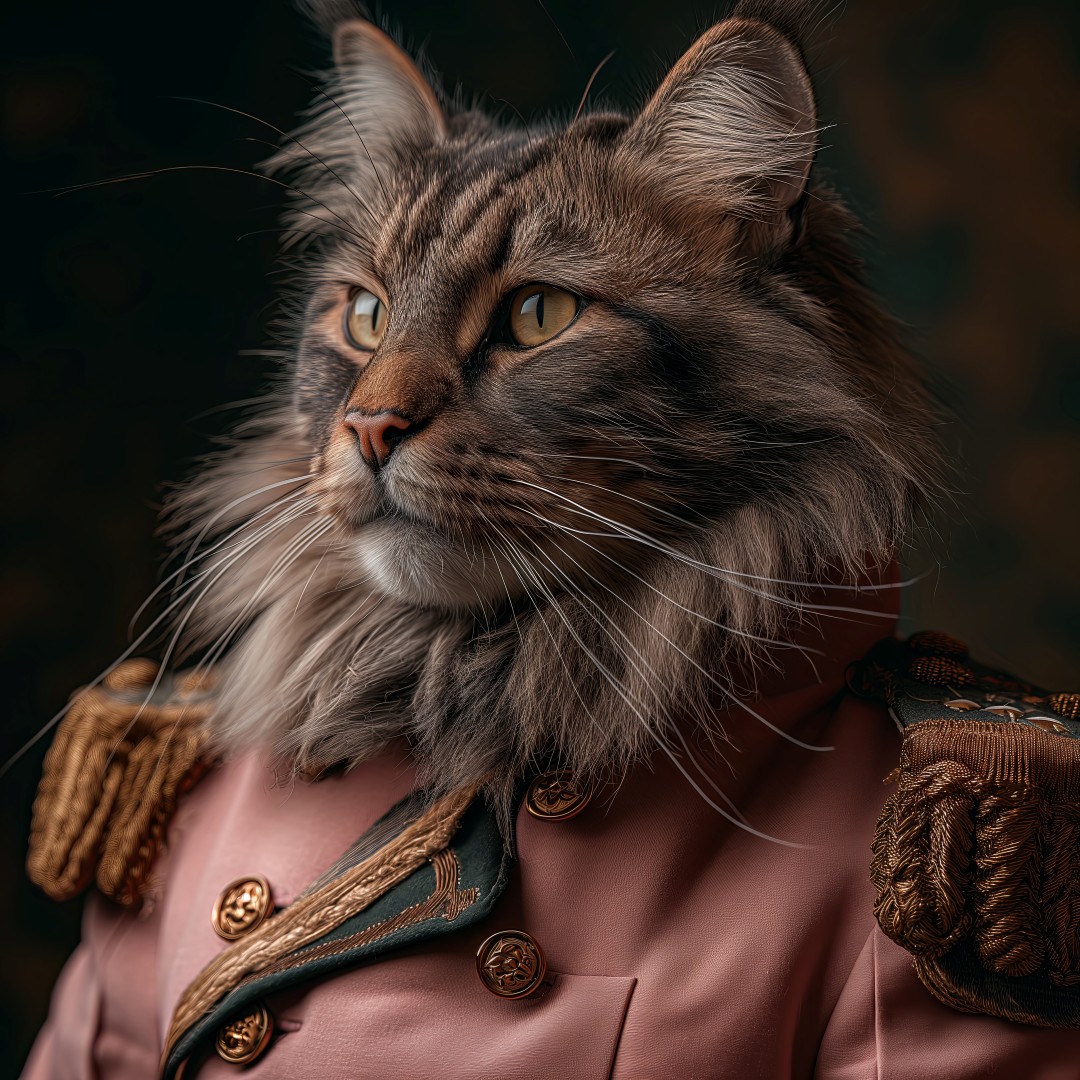 Pink Army Maine Coon