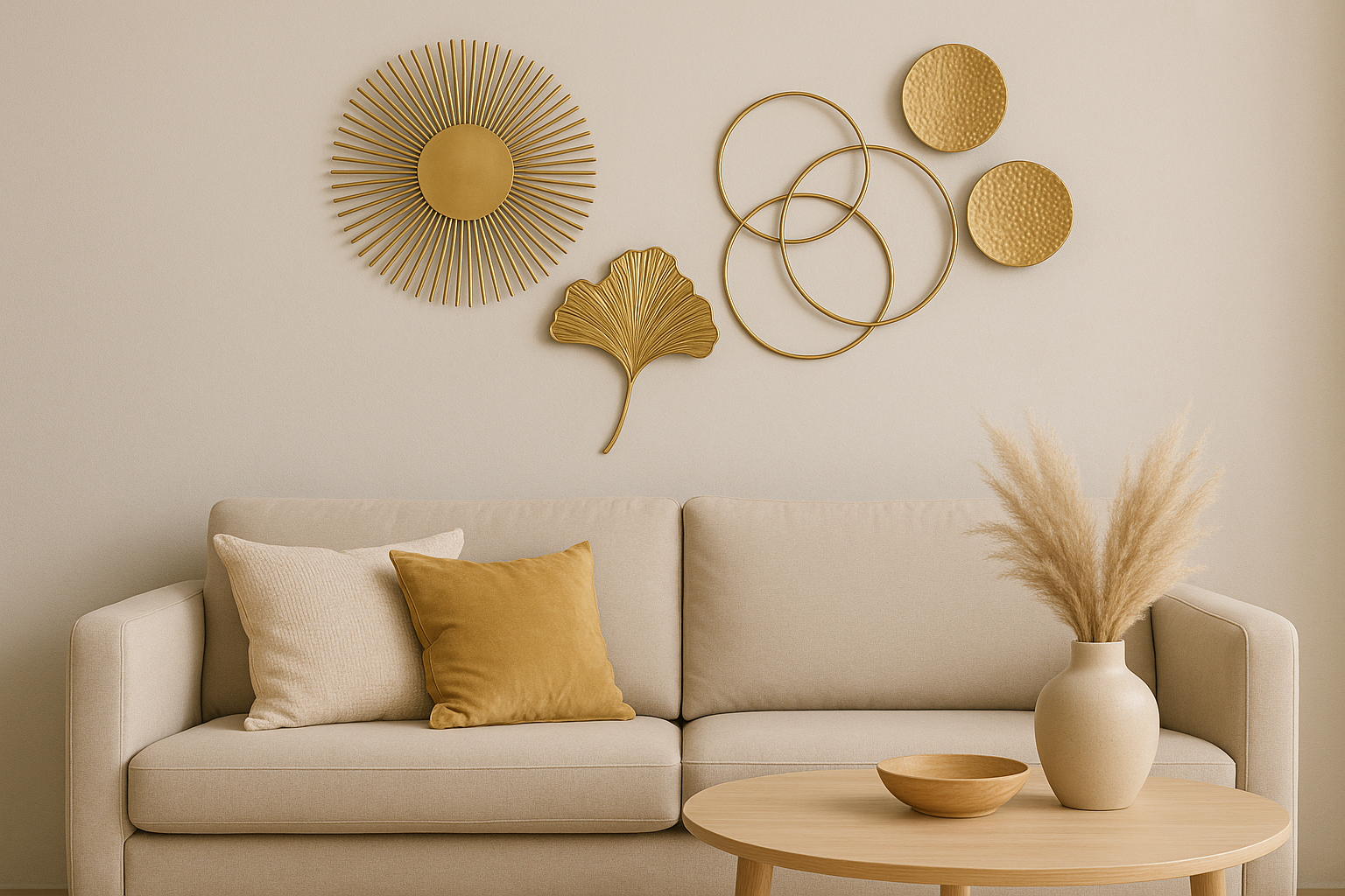 Luxe muuraccenten met wanddecoratie in goudtinten gouden wanddecoratie