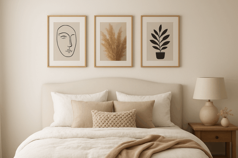 wanddecoratie boven bed